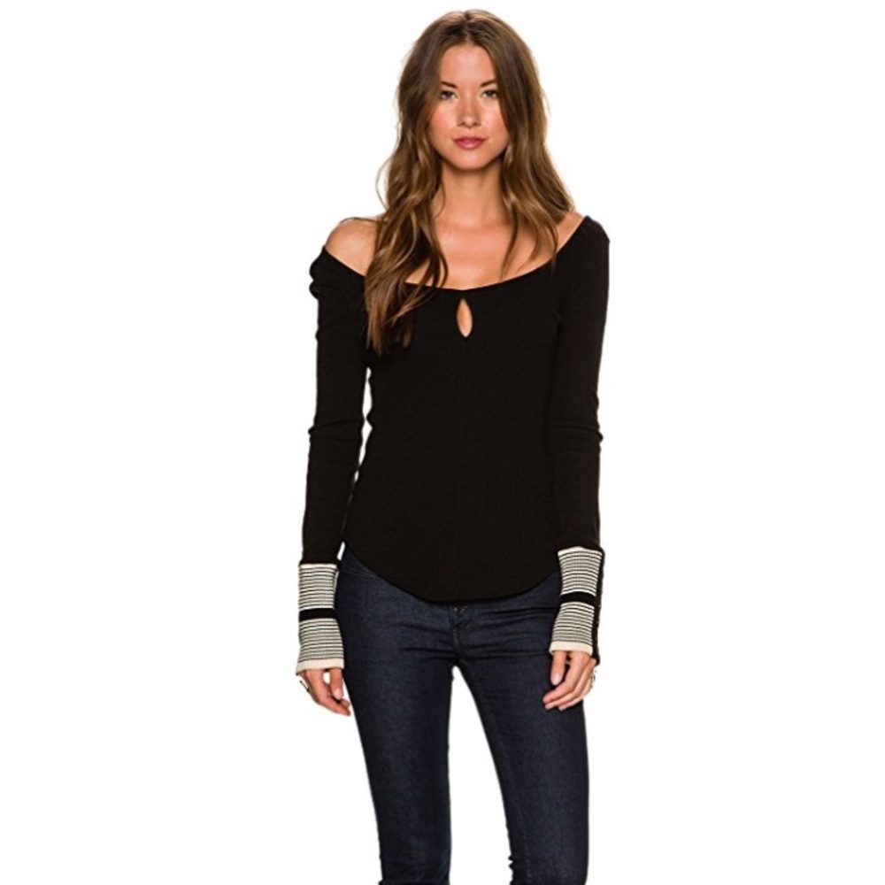 Free People Mod Stripe Cuff Top